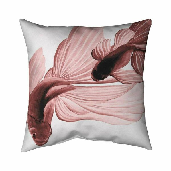 Begin Home Decor 26 x 26 in. Red Betta Fish-Double Sided Print Indoor Pillow 5541-2626-AN177-1